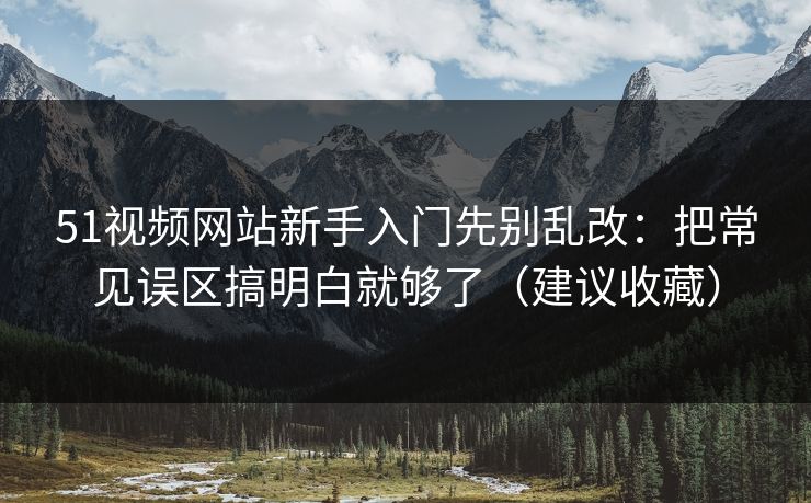 51视频网站新手入门先别乱改：把常见误区搞明白就够了（建议收藏）